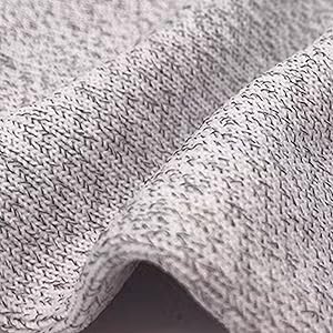 Close-up of grounding socks textured gray fabric